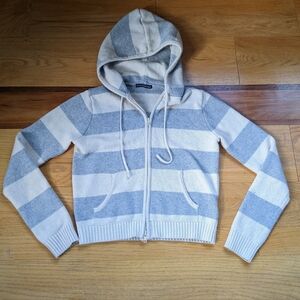 BRANDY MELVILLE Striped wool Hoodie, Full Zip